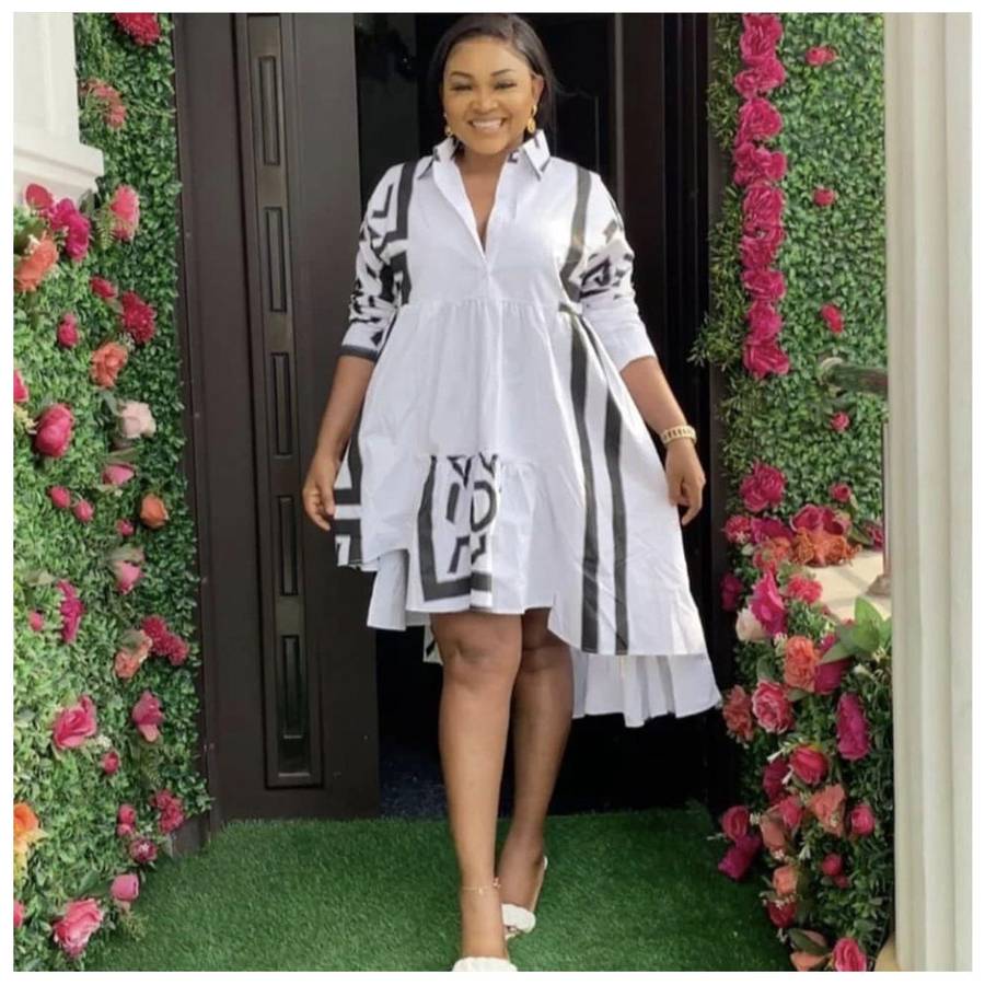 Printed Ruffles Irregular Dress