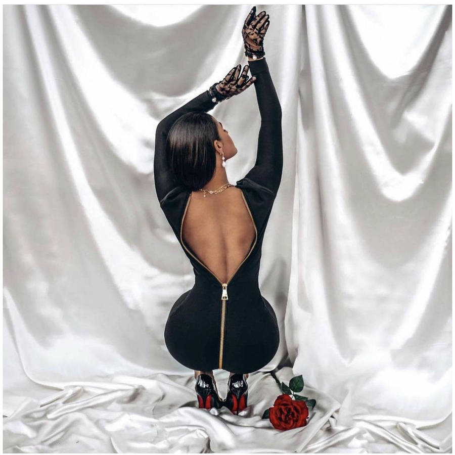 Long Sleeve Back Zipper Dress - GREEN / L