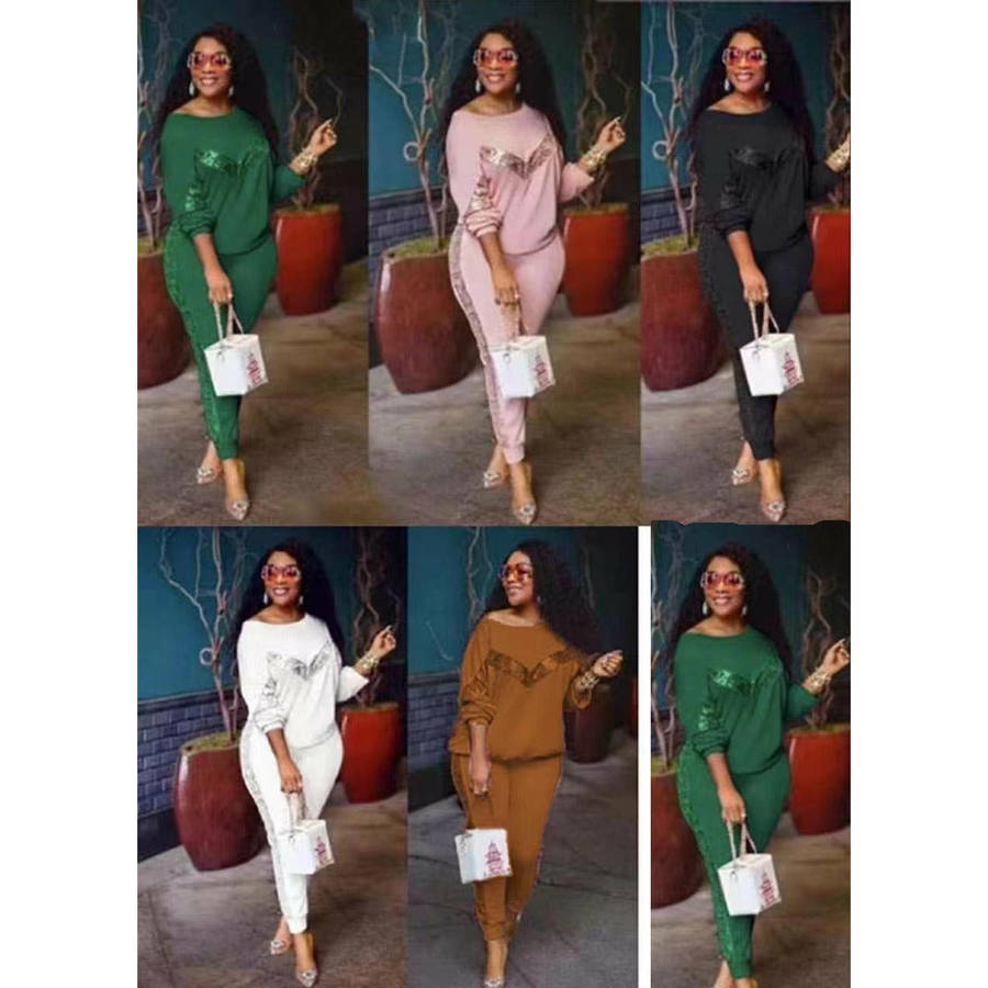 Sequin Long Sleeve Tracksuits Set