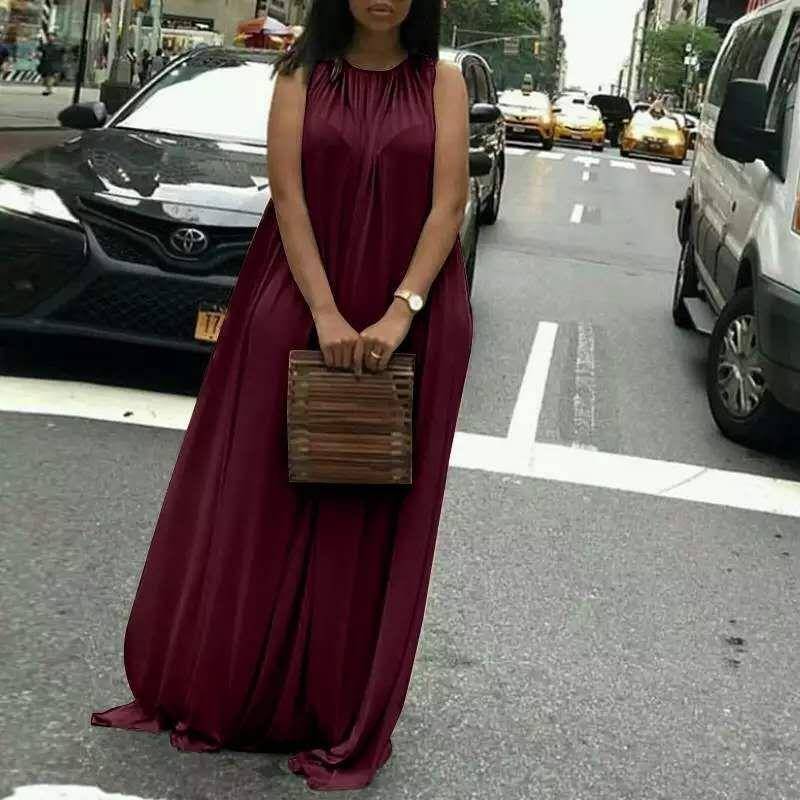 Sleeveless Maxi Dress - BLACK / 32