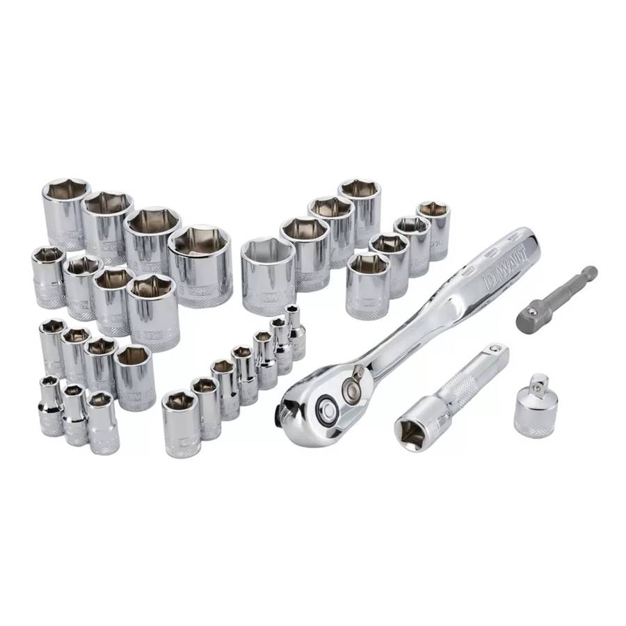 DeWalt 34-Piece Mechanics SAE & Metric Socket Set