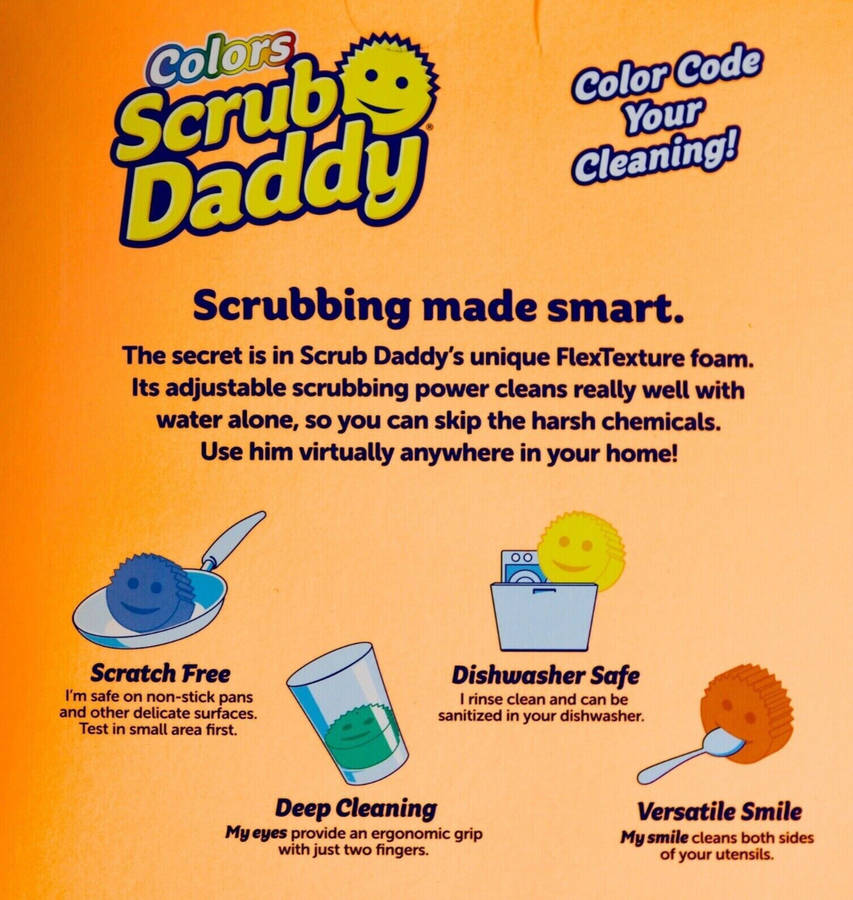 Scrub Daddy Colors Flex Texture Scrubber Sponges, 8 Pack