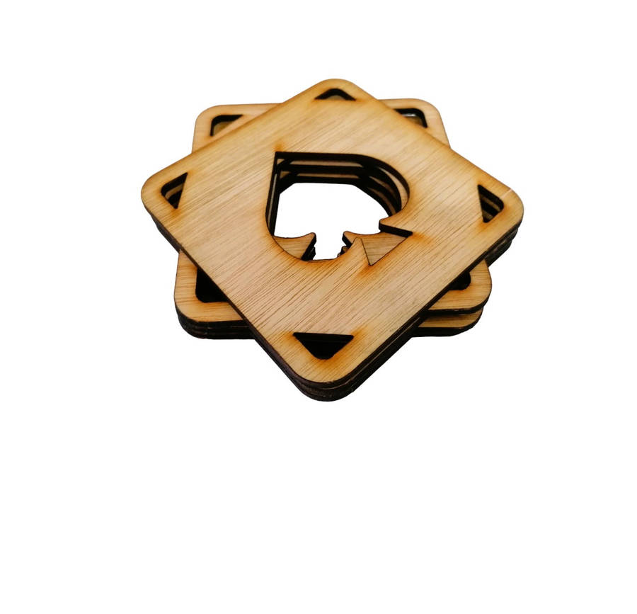 Wooden Single Card Cup Coaster