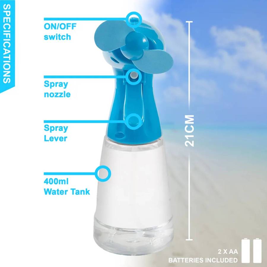 Breeze Water Mist Spray Fan with Batteries