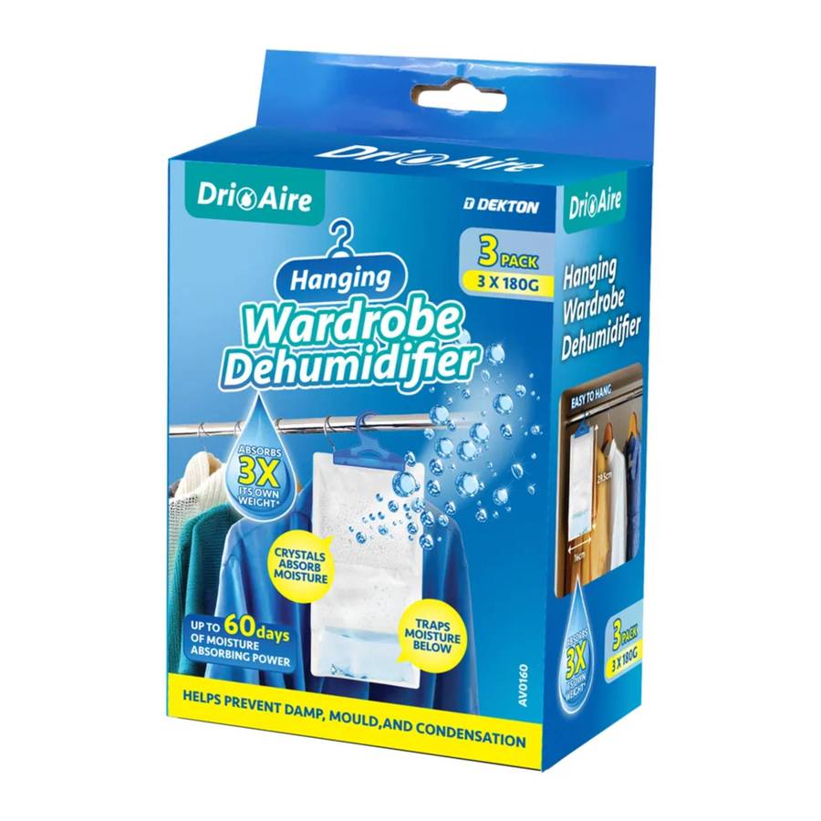 Dri Aire 3PC Hanging Wardrobe Dehumidifier