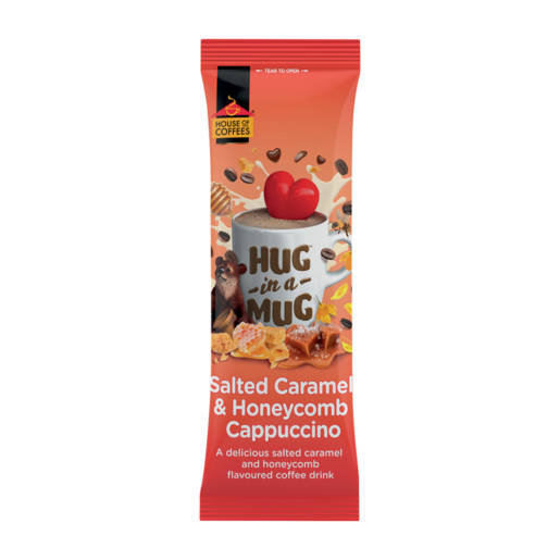 Hug in a mug Salted Caramel and Honeycomb Cappuccino box of 8 sachets