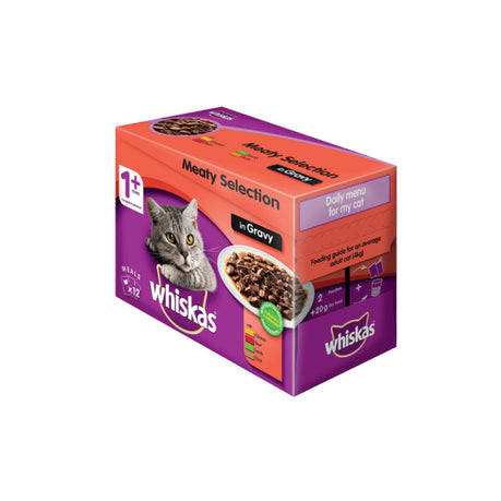 Whiskas Cat Food Multipack Pouch Meat in Gravy (12 x 85g)