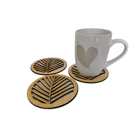 Wooden Fern Leaf Coasters