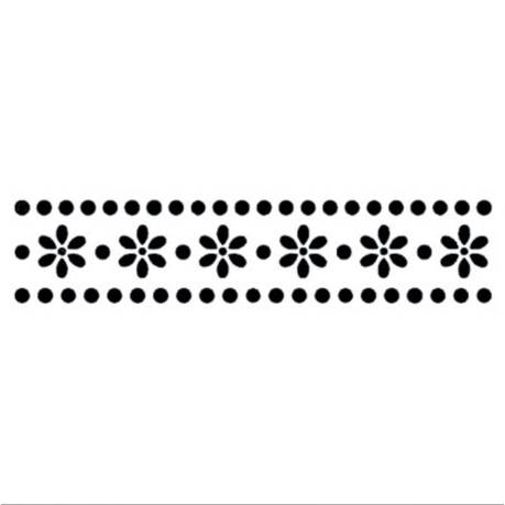 Jem Stencil - Daisy and Dots Border - 102 x 22mm / 4 x 1