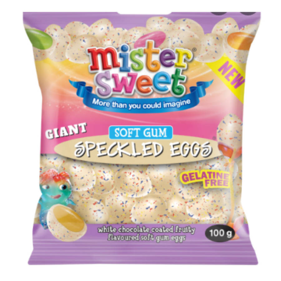 Mister Sweet Speckled Eggs White Choc Jelly - 100g