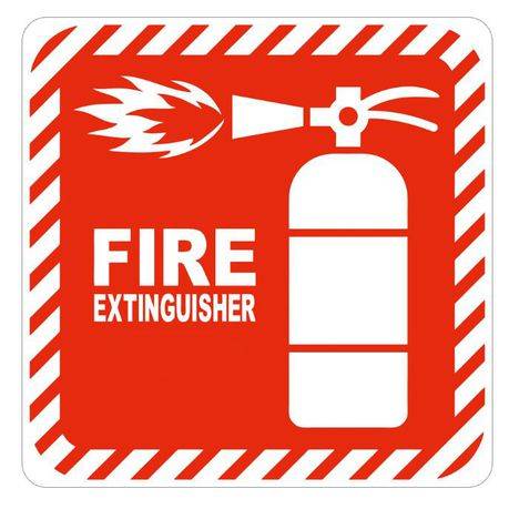 Parrot Products: Red Fire Extinguisher Symbolic Sign on White ACP 15cm*15cm SN4101