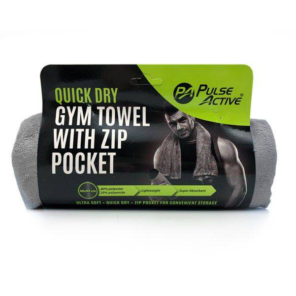 Quick Dry Gym Towel with Zip Pocket