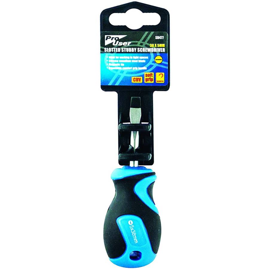 Pro User Slotted Stubby Screwdriver 38mmx5mm SD477