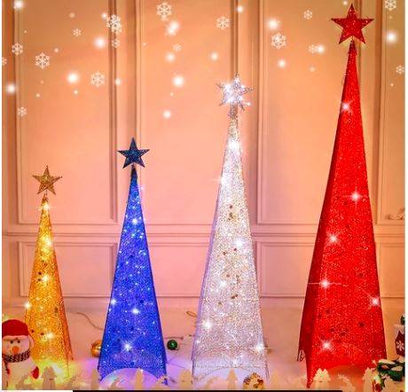 Christmas Sale-Glitter Christmas Tree Tower with LED lights - 1.2M / Red