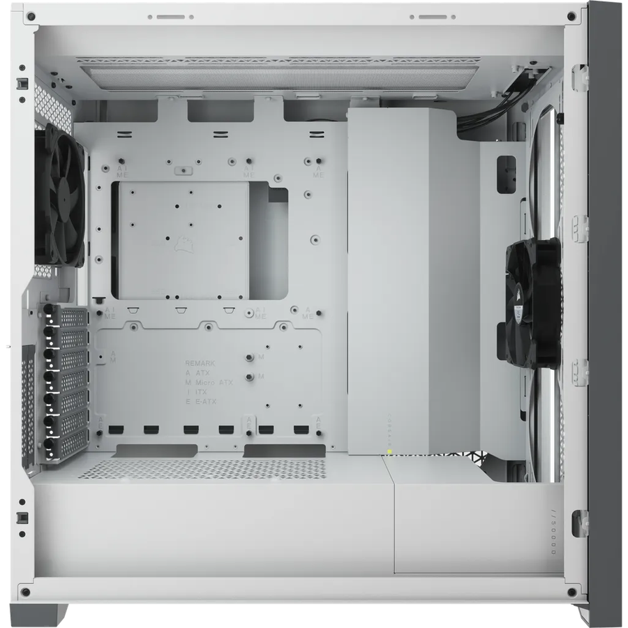 5000D Airflow Tempered Glass Mid-Tower; White - 4x3.5''; 2x2.5''; Up to 360mm Liquid Coolers - AT...
