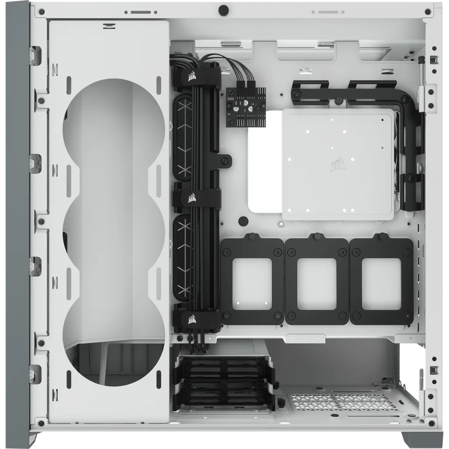 5000D Airflow Tempered Glass Mid-Tower; White - 4x3.5''; 2x2.5''; Up to 360mm Liquid Coolers - AT...