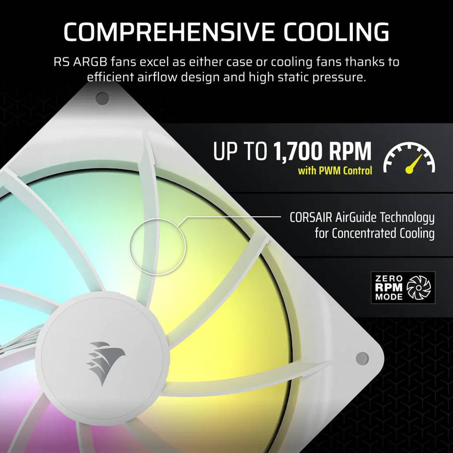 CORSAIR RS140 ARGB 140mm PWM Fans Dual Pack  White