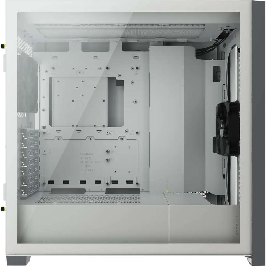 5000D Airflow Tempered Glass Mid-Tower; White - 4x3.5''; 2x2.5''; Up to 360mm Liquid Coolers - AT...