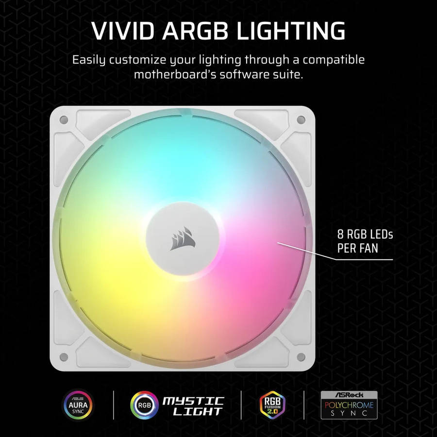 CORSAIR RS140 ARGB 140mm PWM Fans Dual Pack  White
