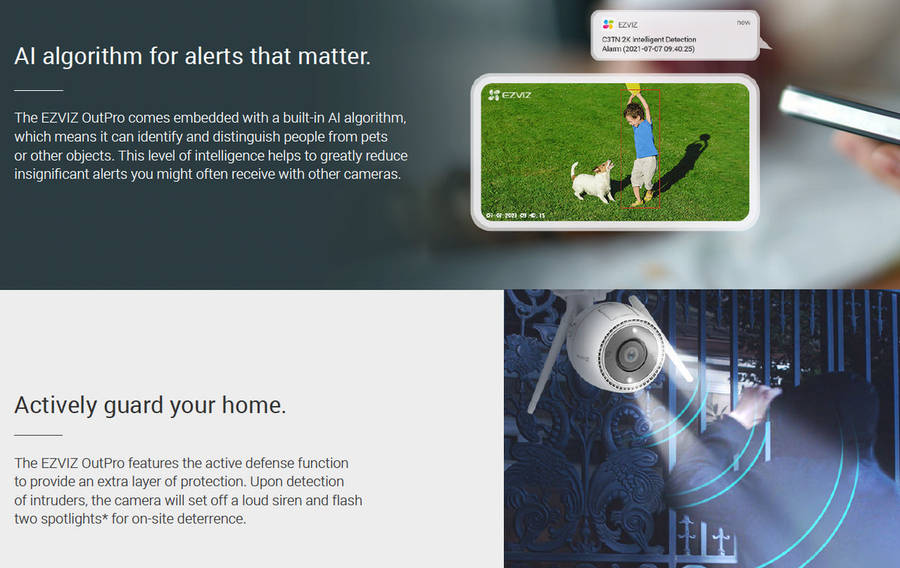 EZVIZ OutPro 2K AI WiFi Security Camera & Hikvision 64GB Micro SD Card (UNBOXED DEAL)