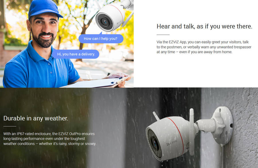 EZVIZ OutPro 2K AI WiFi Security Camera & Hikvision 64GB Micro SD Card (UNBOXED DEAL)