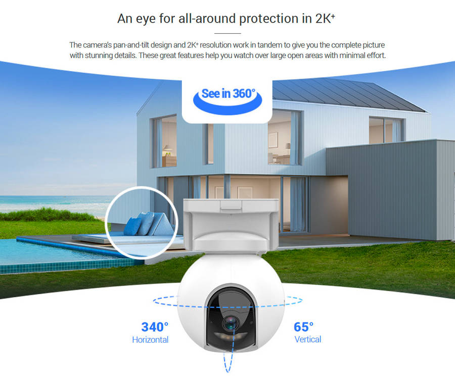 EZVIZ HB8 Battery-Powered PT Wi-Fi Camera with 64GB SD Card