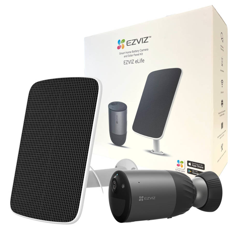 EZVIZ eLife (BC1C) WiFi Battery Security Camera with Solar Panel Box Kit (UNBOXED DEAL)