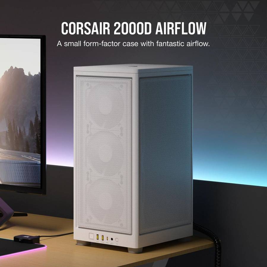 2000D Airflow ITX-Tower; White; Slim fans/SF PSU only