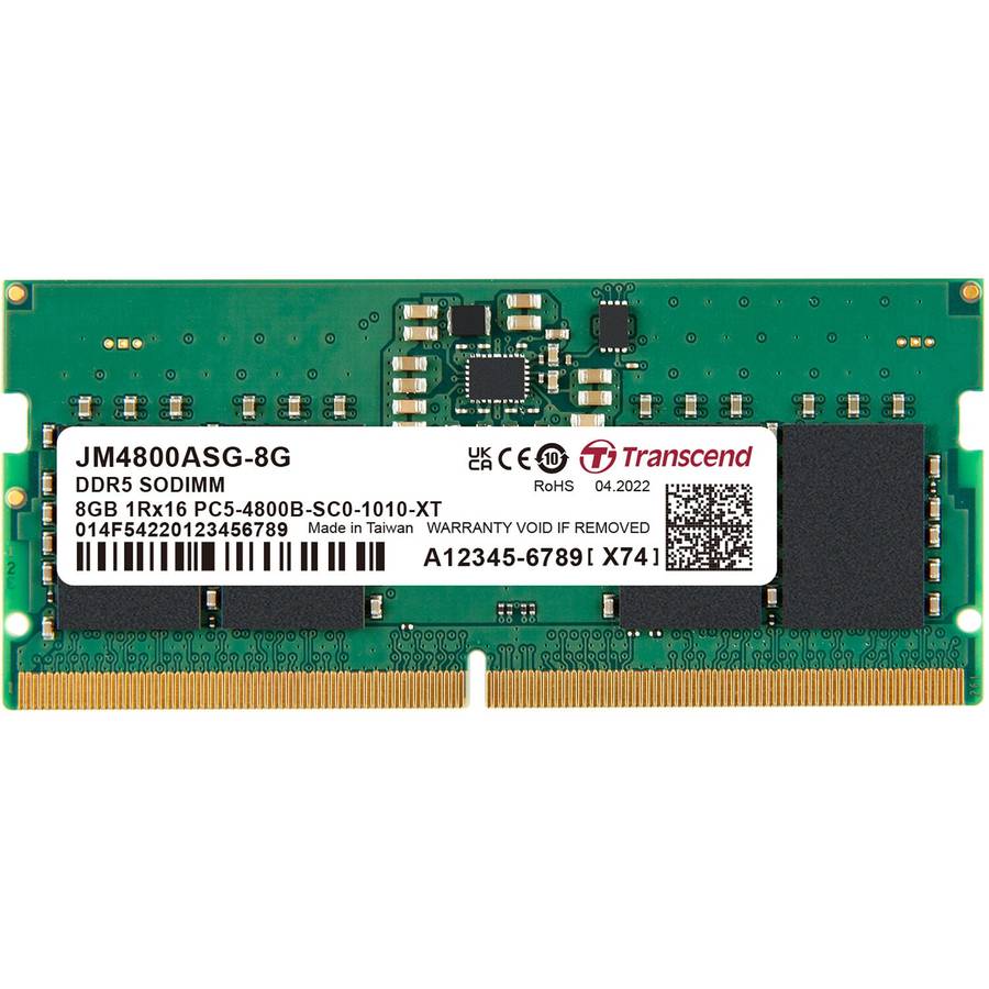 TRANSCEND JET MEMORY 8GB DDR5-4800 SO-DIMM 2RX8 CL40  (1Gx16)x4
