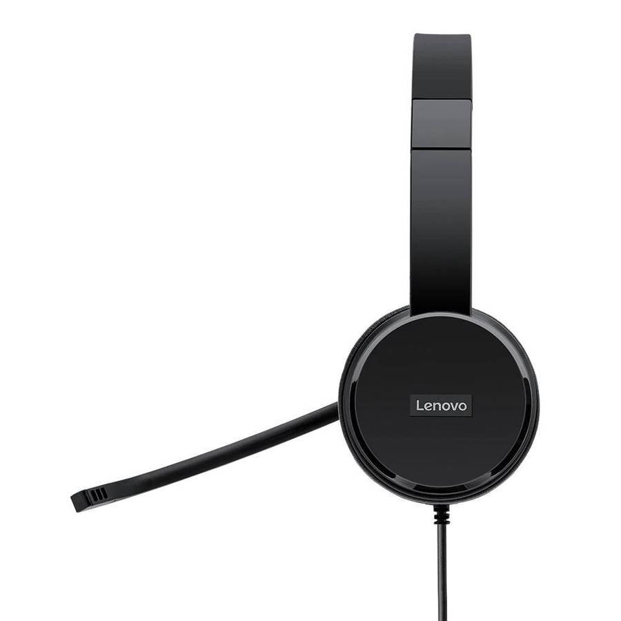 Lenovo 100 USB Stereo Headset|1.8m|Noice cancelling mic|protein leather; memory-foam ear cups and...
