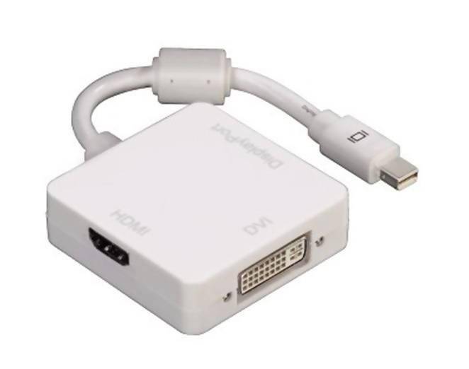 Mini Display Port to HDMI|DVI|DISPLAYPORT Adapter - White