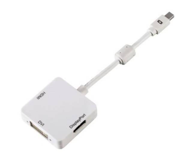 Mini Display Port to HDMI|DVI|DISPLAYPORT Adapter - White