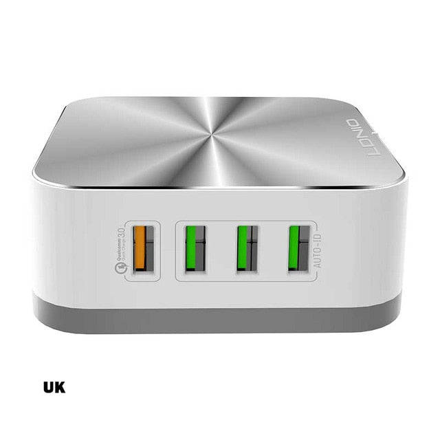 Ldnio A8101 - 8 USB Port Charger - For Mobile Phone Quick Charge 3.0  - Silver