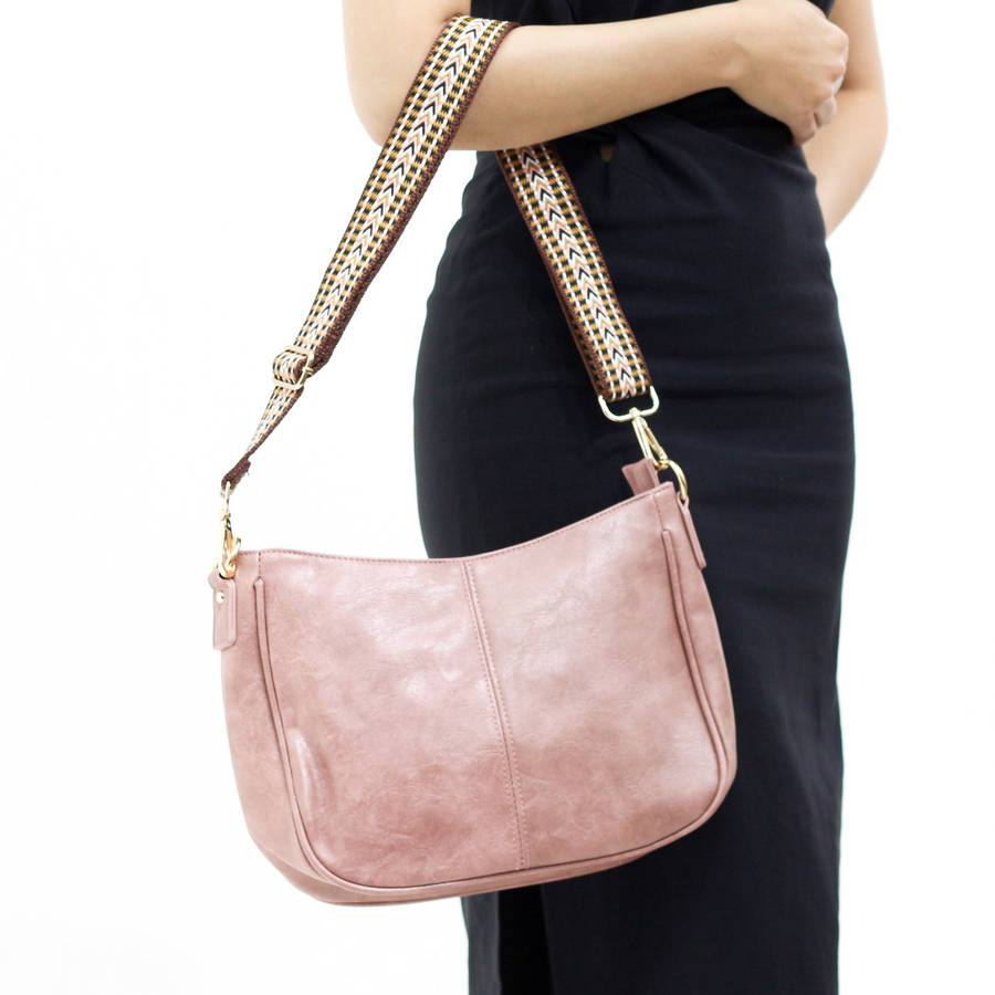 Spinel casual crossbody bag with patterned strap