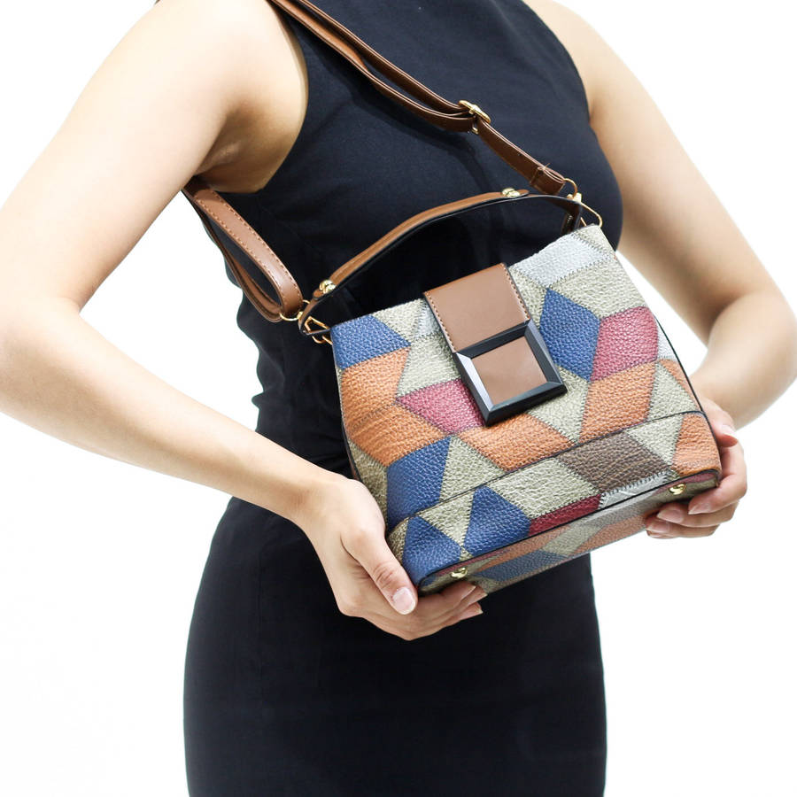 Stolzite geometric handbag with bold square buckle