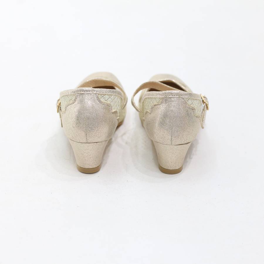Song elegant shimmer strap girl pumps