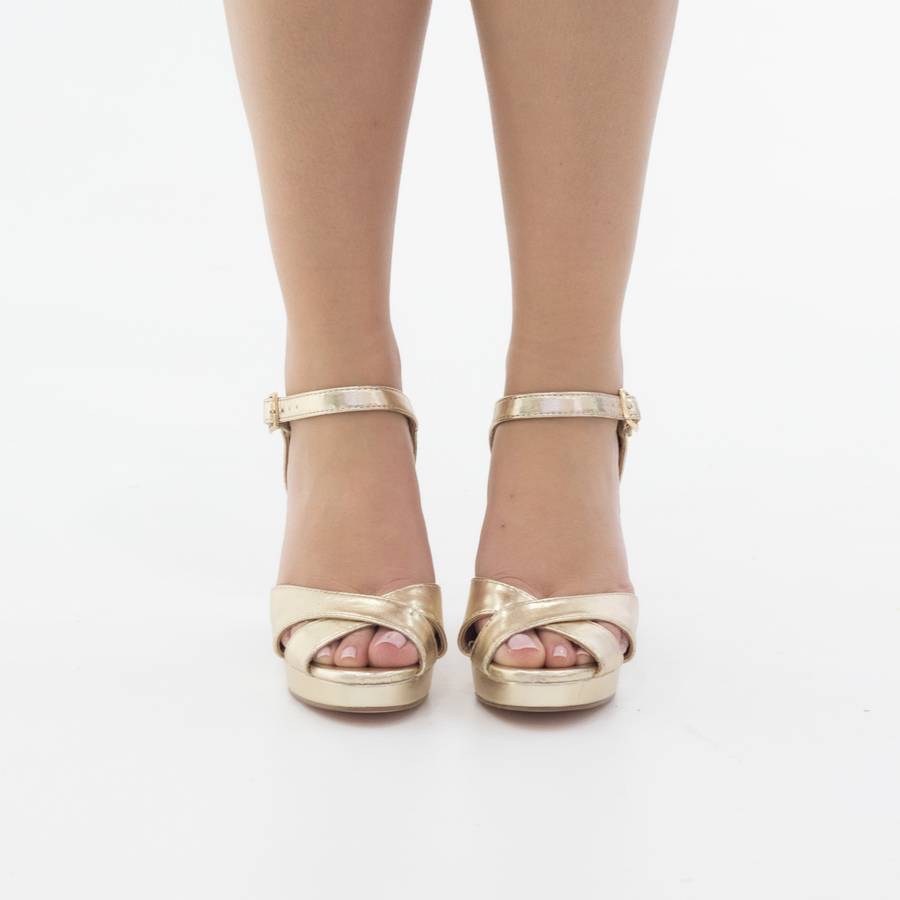 Gomez one band sandal on platform 9.5 cm heel gold