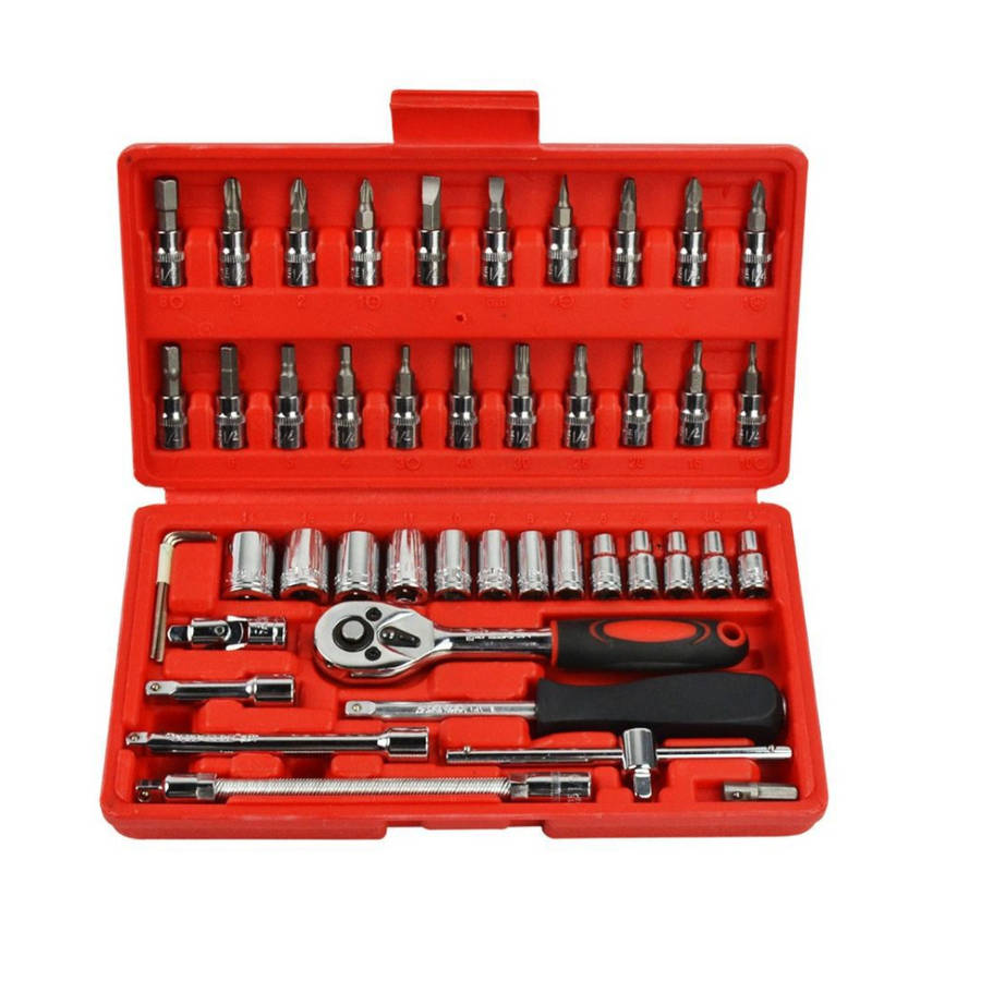46 Pieces 1/4-Inch Socket Set
