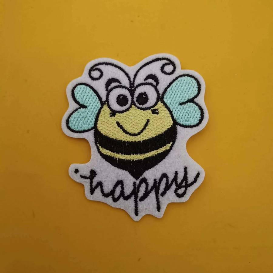 Happy Iron on Patch