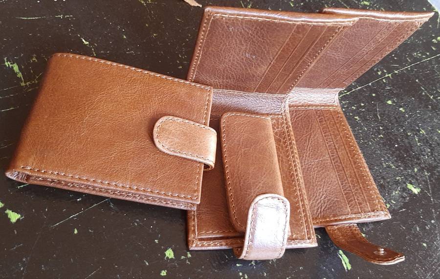 Men's wallets - Pecan tan for cards only without clip