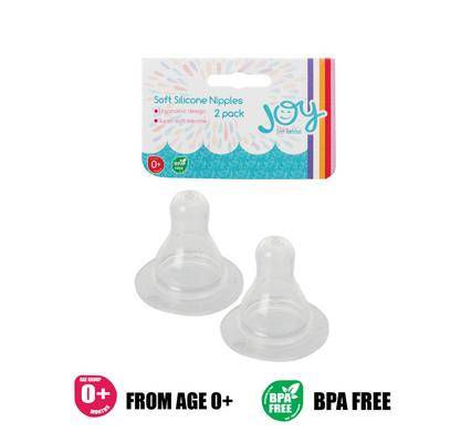Soft Silicone Baby-Bottle Teats 2pc
