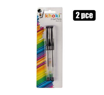 2pack Black Gel Ink Pens with Clip on Lids