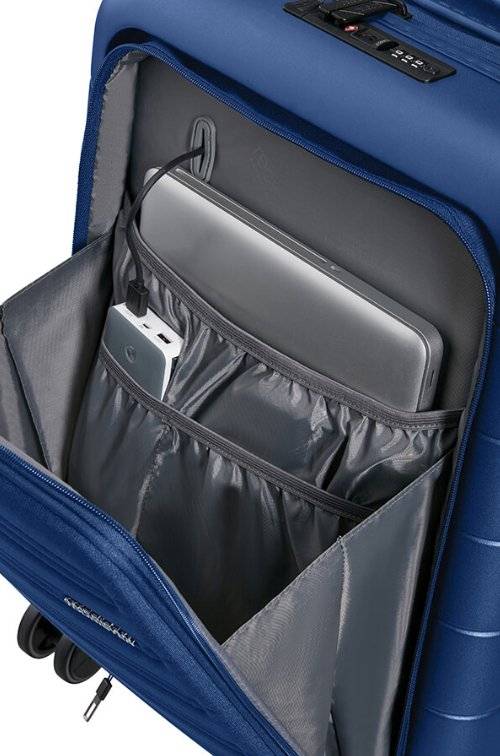 American Tourister Novastream 55cm Expandable Cabin Spinner - Laptop Compartment | Navy Blue