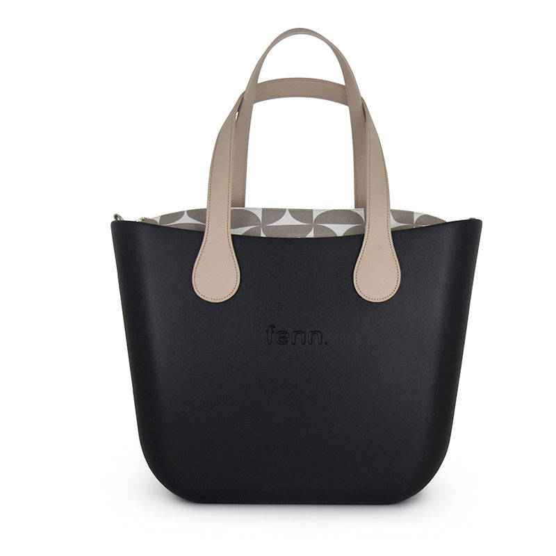 Fenn Original Collection  Black  Pattern Inner  Gold Zip  Light Stone Flat Handle