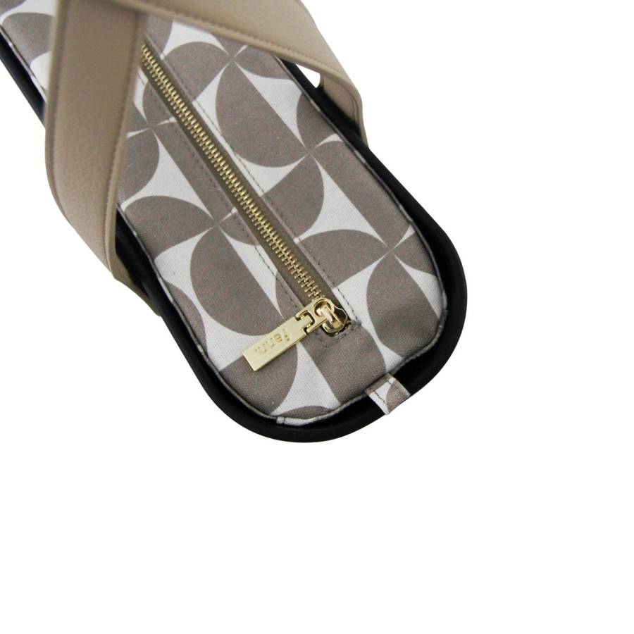 Fenn Original Collection  Black  Pattern Inner  Gold Zip  Light Stone Flat Handle