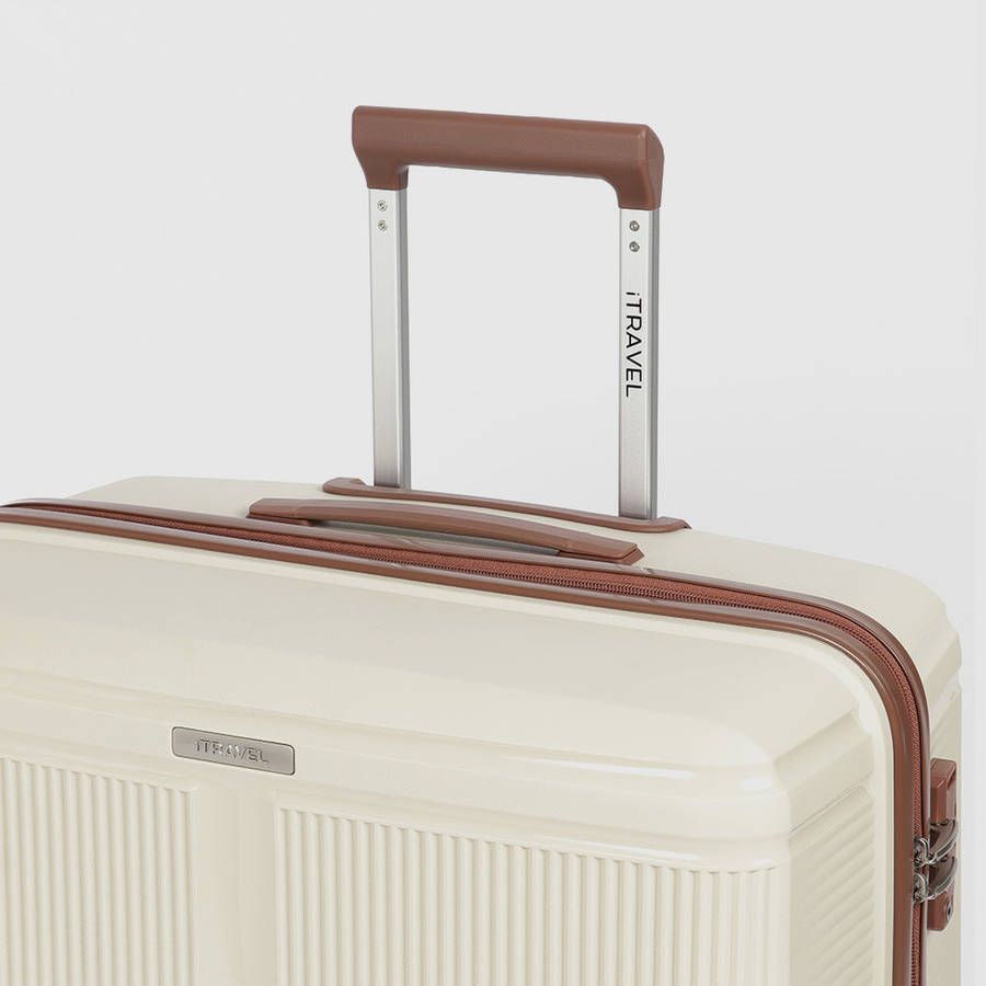 iTravel 3-Piece Malaga Trolley Luggage Set with TSA Locks Ivory