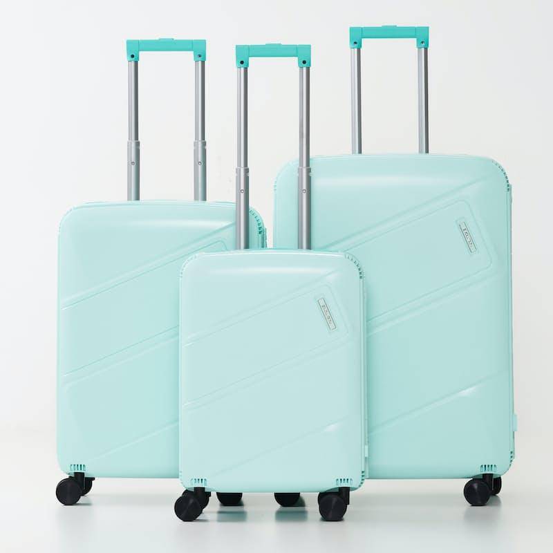 Evolution Premium 3-Piece Spinner Luggage Set with TSA Combination Lock Black with Mint