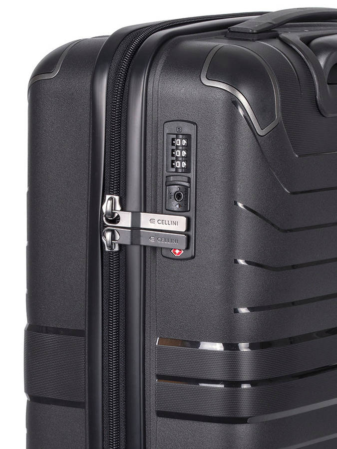 Cellini Guardlite 4 Wheel Carry On Trolley Black