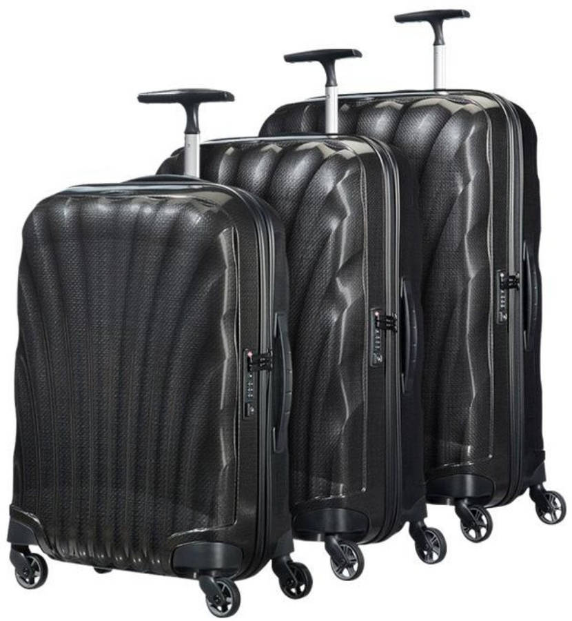 Samsonite C lite 3 Piece Set Black + 2 Free Luggage Gloves DUO 2.0
