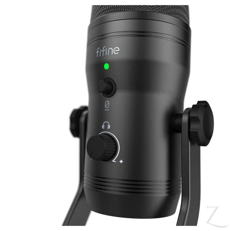 Fifine K690 Cardioid USB Multi-Polar Pattern Condenser Microphone with Stand - Black